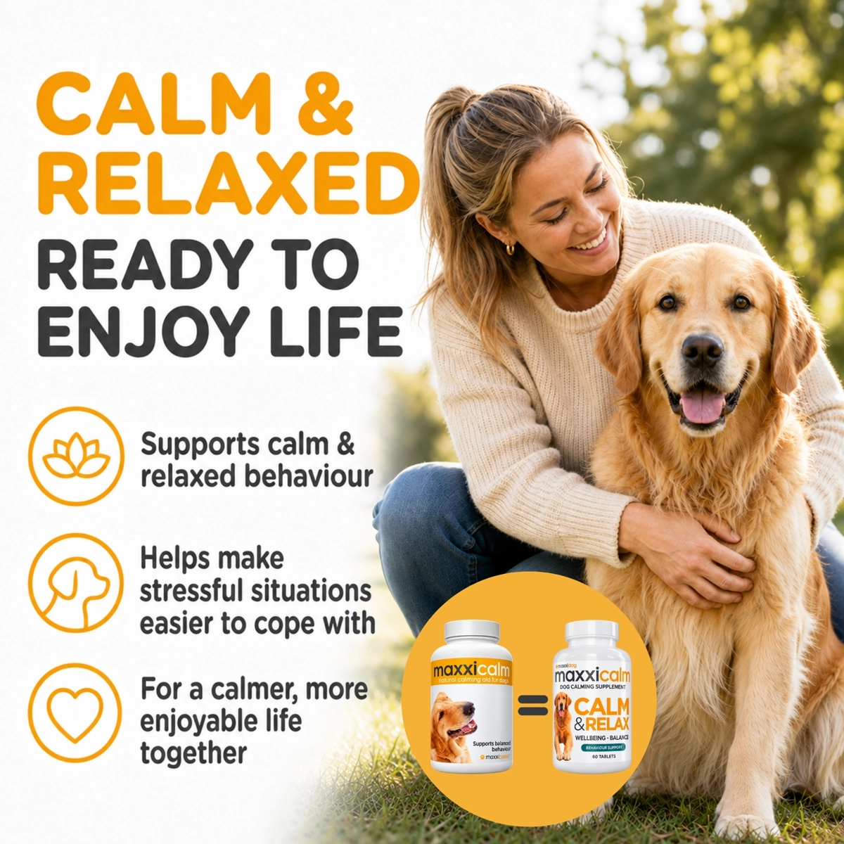maxxicalm calming tablets for stressed and anxious dogs