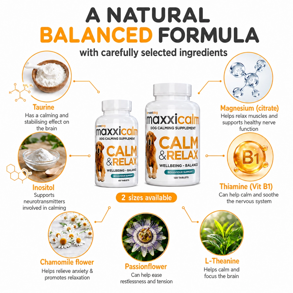 maxxicalm natural calming ingredients for dogs