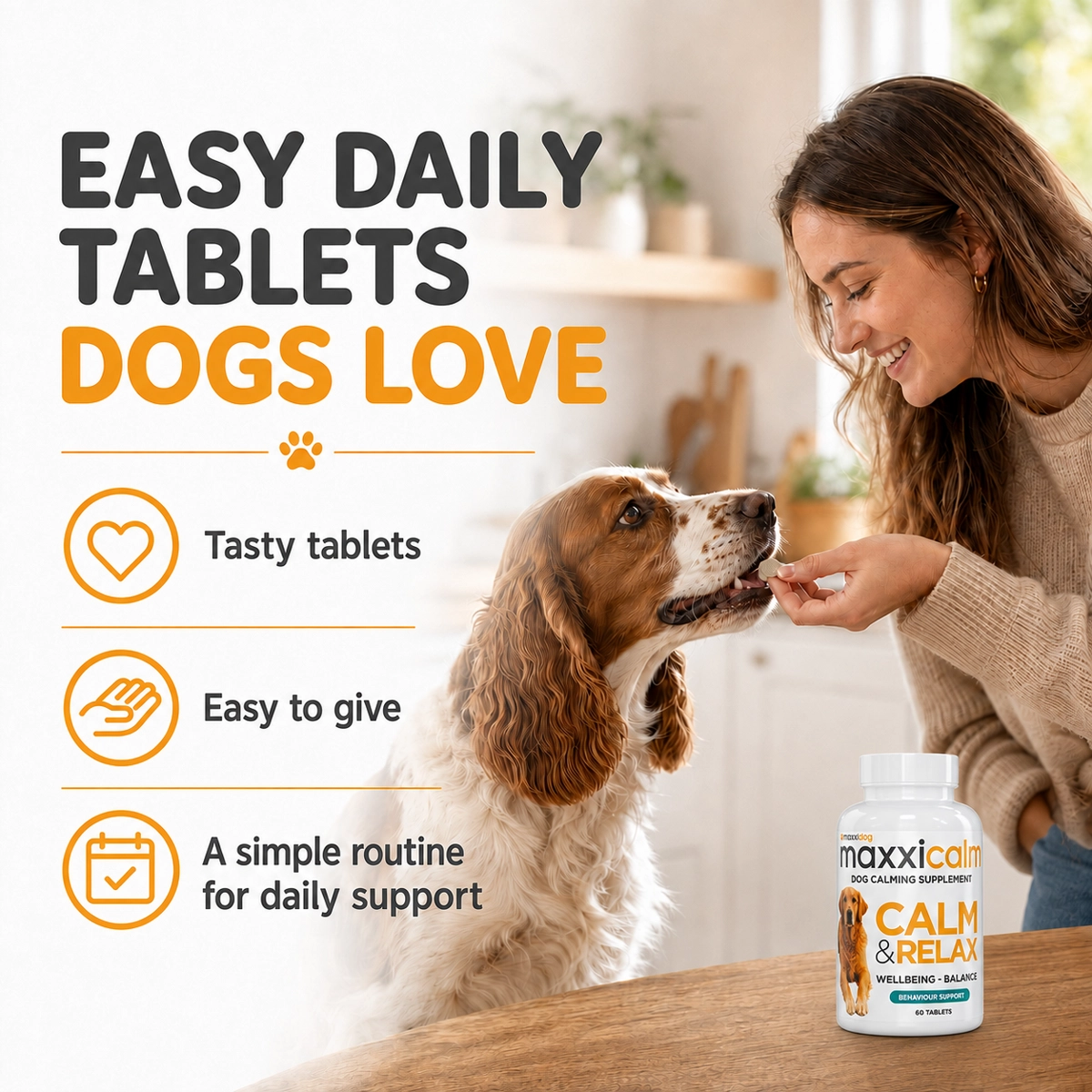 maxxicalm tasty palatable calming tablets for dogs